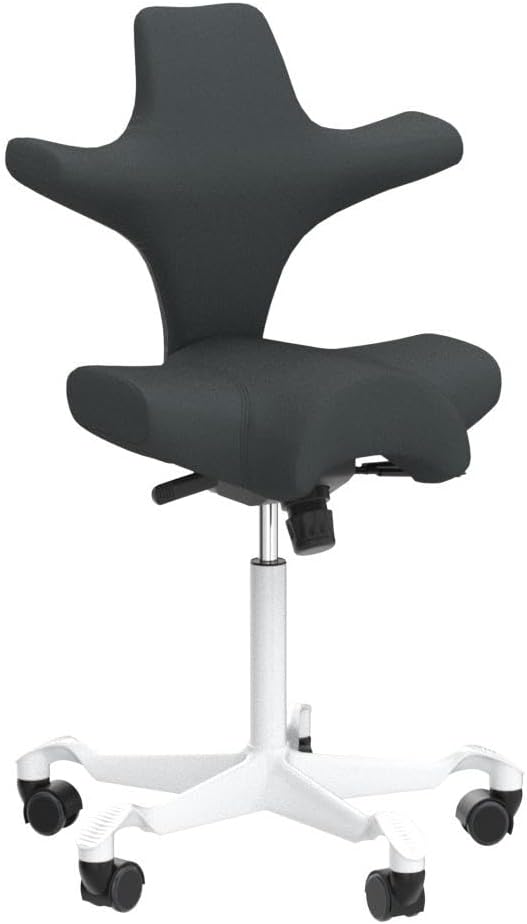 HAG Capisco Adjustable Standing Desk Chair - Black Frame - Eco Polyester Black Seat