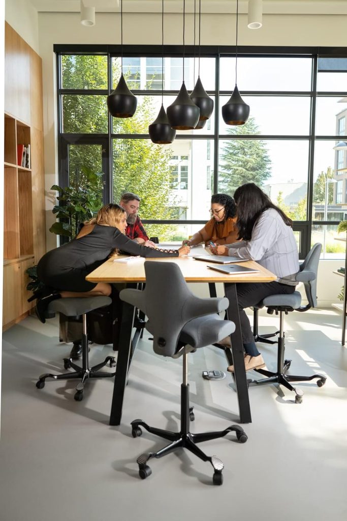 HAG Capisco Adjustable Standing Desk Chair - Black Frame - Eco Polyester Black Seat