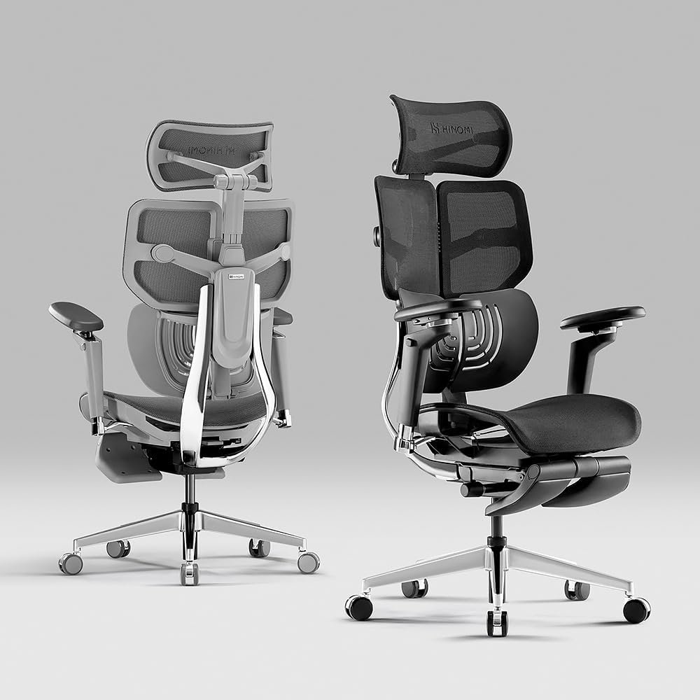 HINOMI X1 High Back Ergonomic Office Chair with Built-in Leg Rest, 6D armrest, 4 Panel Backrest Suitable as Home Office Chair and Computer Chair (Gray, Standard) HINOMI X1 High Back Ergonomic Office Chair with Built-in Leg Rest, 6D armrest, 4 Panel Backrest Suitable as Home Office Chair and Computer Chair (Gray, Standard)