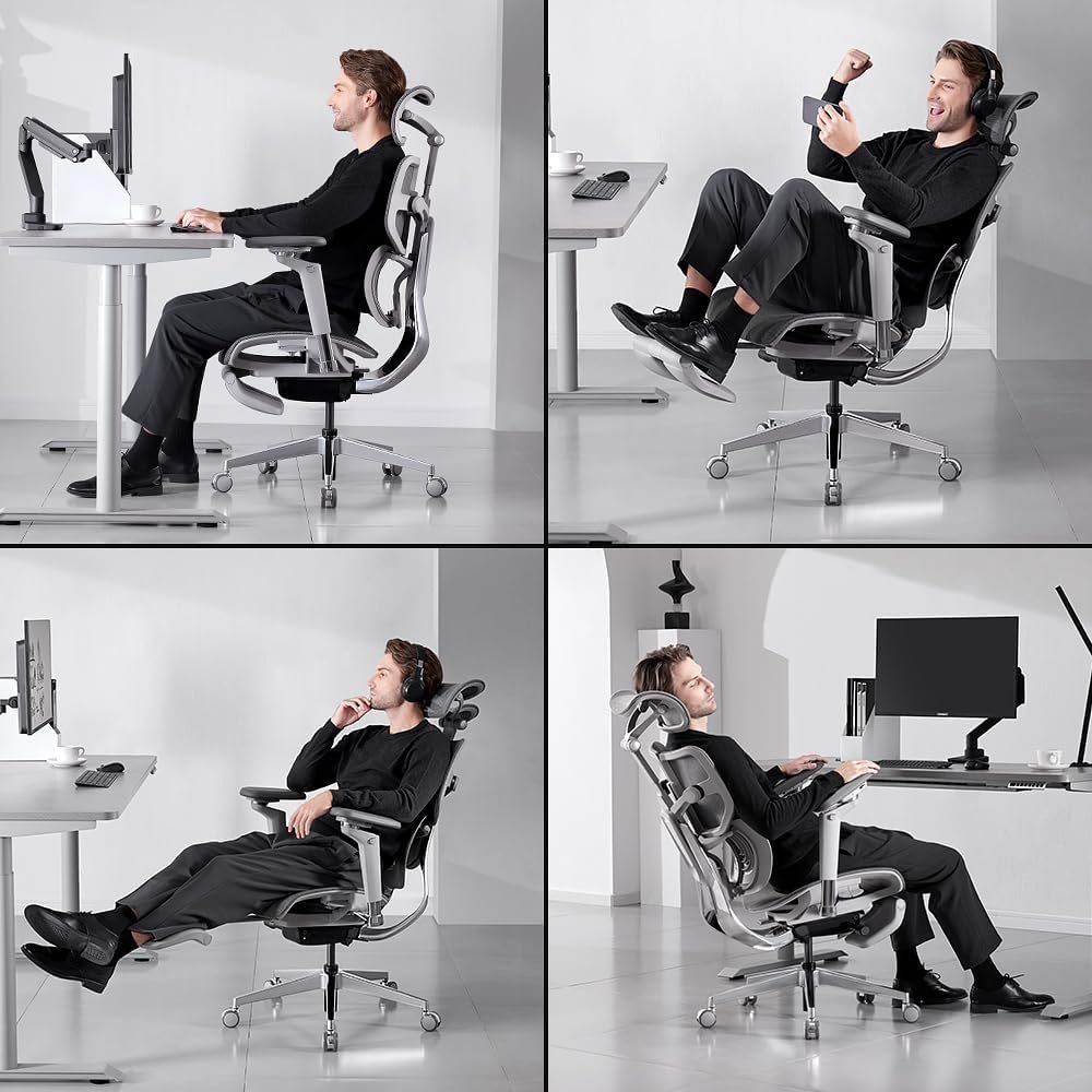 HINOMI X1 High Back Ergonomic Office Chair with Built-in Leg Rest, 6D armrest, 4 Panel Backrest Suitable as Home Office Chair and Computer Chair (Gray, Standard) HINOMI X1 High Back Ergonomic Office Chair with Built-in Leg Rest, 6D armrest, 4 Panel Backrest Suitable as Home Office Chair and Computer Chair (Gray, Standard)