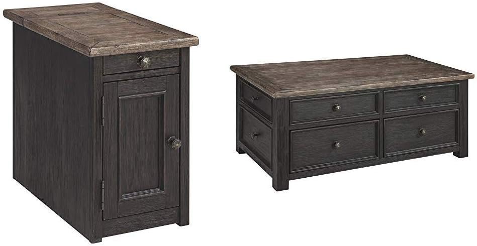 Signature Design by Ashley Tyler Creek Chair Side End Table Grayish Brown/Black Tyler Creek Lift Top Cocktail Table Grayish Brown/Black