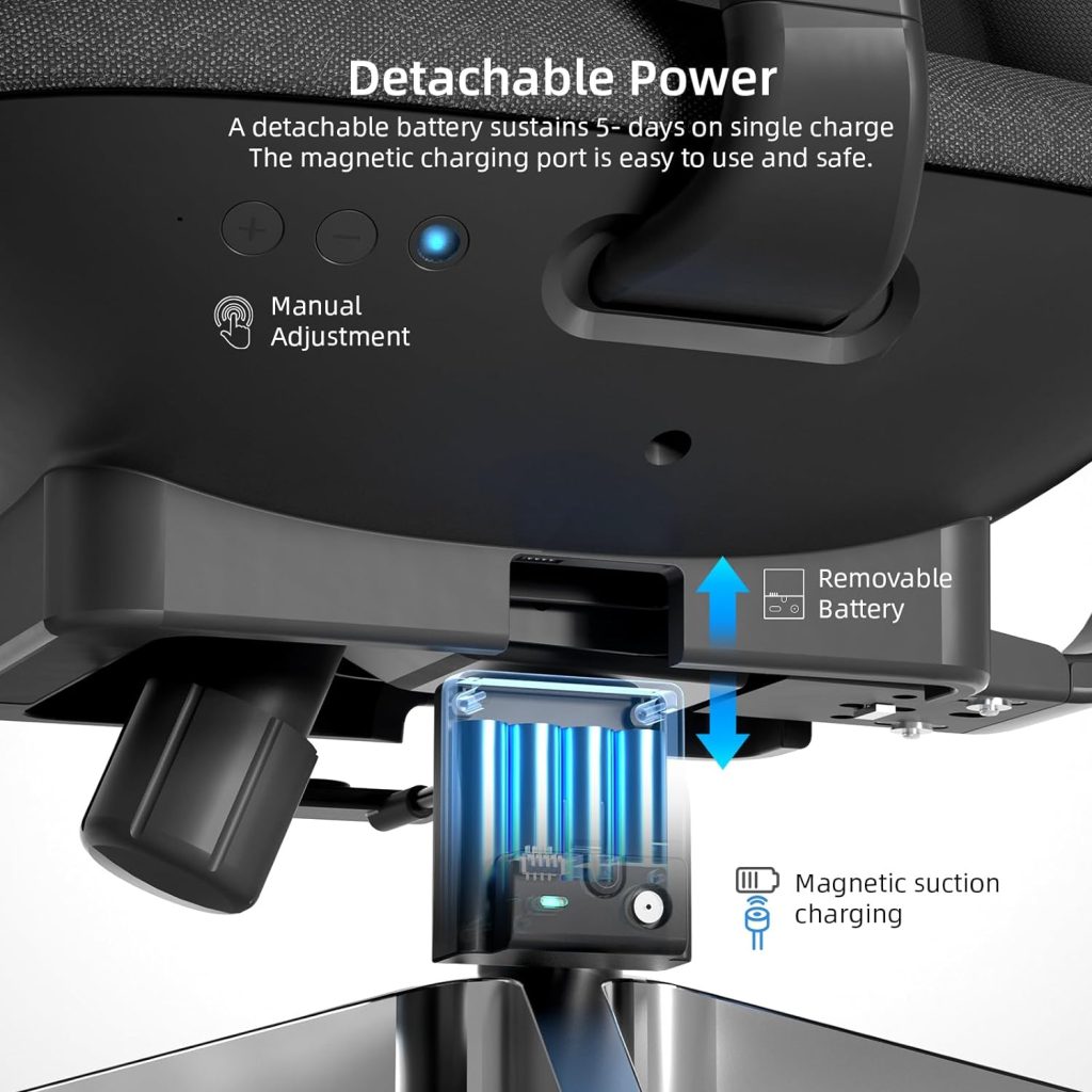Smart Ergonomic Home Office Chair, Automatic Massage Lumbar Support and App-Controlled,3D Armrests, Executive Desk Chair with Adjustable Height for Home Office/Learning/Conference