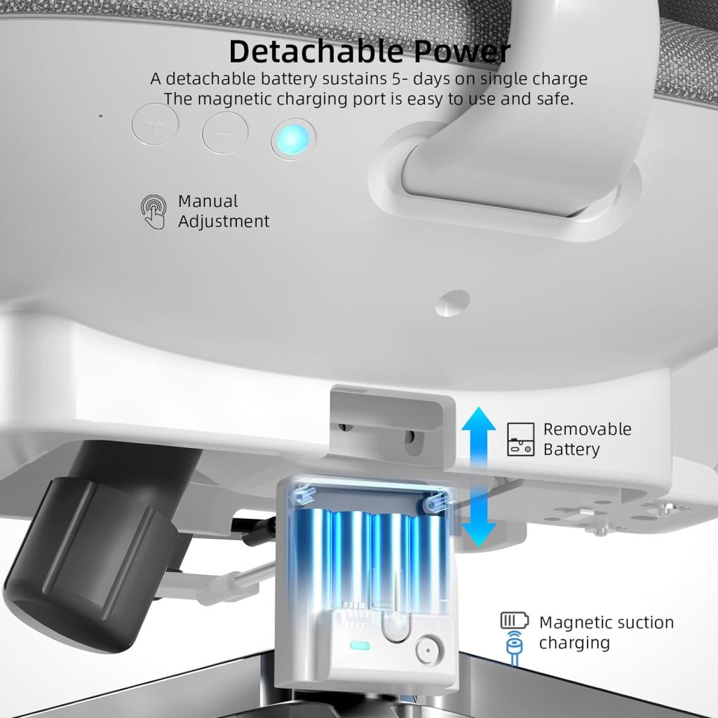 Smart Ergonomic Home Office Chair, Automatic Massage Lumbar Support and App-Controlled,3D Armrests, Executive Desk Chair with Adjustable Height for Home Office/Learning/Conference