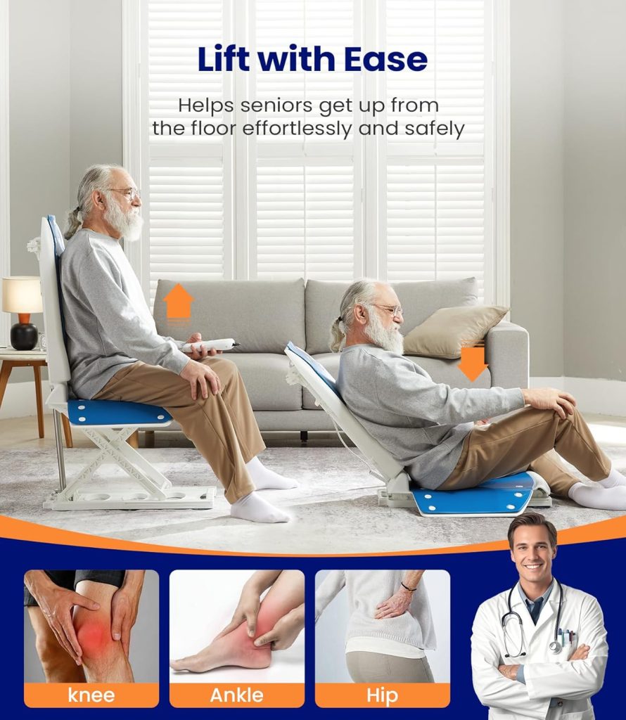 MAIDeSITe Electric Chair Lift, Stand Up Independently from Floor, Support Up to 300 LBS, Floor Lift for Elderly, JC35M3 MAIDeSITe Electric Chair Lift, Stand Up Independently from Floor, Support Up to 300 LBS, Floor Lift for Elderly, JC35M3