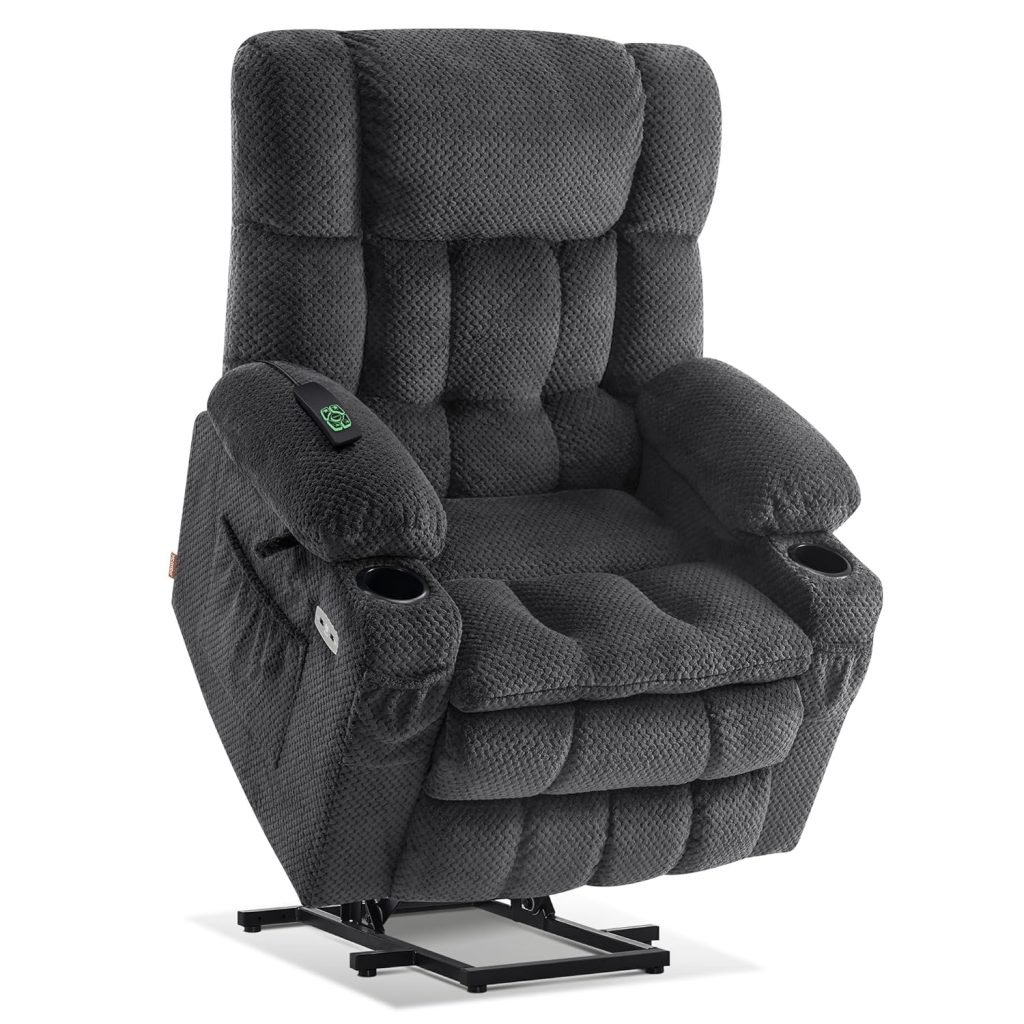 MCombo Dual Motor Power Lift Recliner Chair with Massage and Heat for Elderly People, Infinite Position, USB Ports, Cup Holders, Fabric 7890 (Medium, Dark Gray) MCombo Dual Motor Power Lift Recliner Chair with Massage and Heat for Elderly People, Infinite Position, USB Ports, Cup Holders, Fabric 7890 (Medium, Dark Gray)
