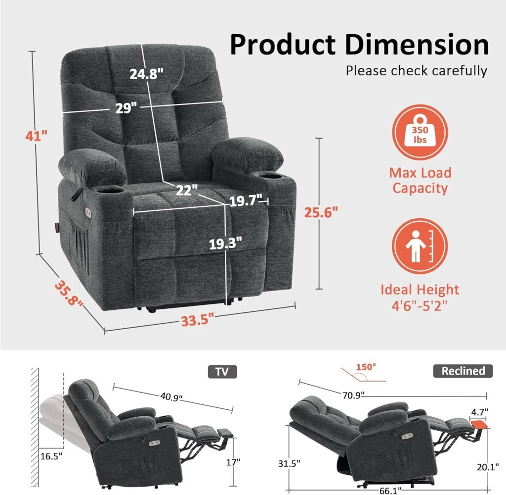 MCombo Power Lift Recliner Chair with Extended Footrest for Elderly People, Fabric 7287 (Navy Blue, Medium) MCombo Power Lift Recliner Chair with Extended Footrest for Elderly People, Fabric 7287 (Navy Blue, Medium)