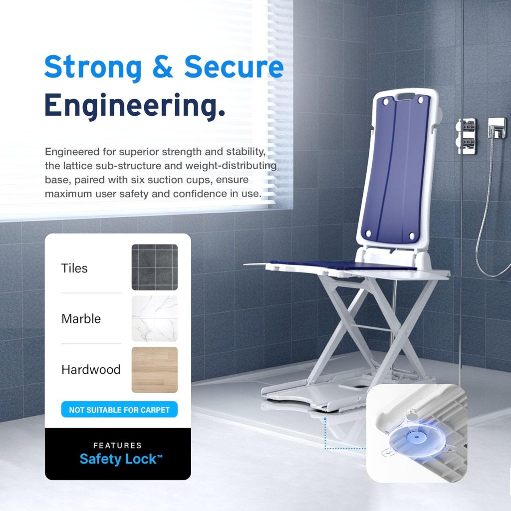 AYDMED 2-in-1 Lift Chair | Portable Cordless Rechargeable Electric Floor  Bath Chair Lift | Strong  Secure Engineering | Advanced Lifting Power with 308 lbs Lift Capacity | Waterproof  Dustproof