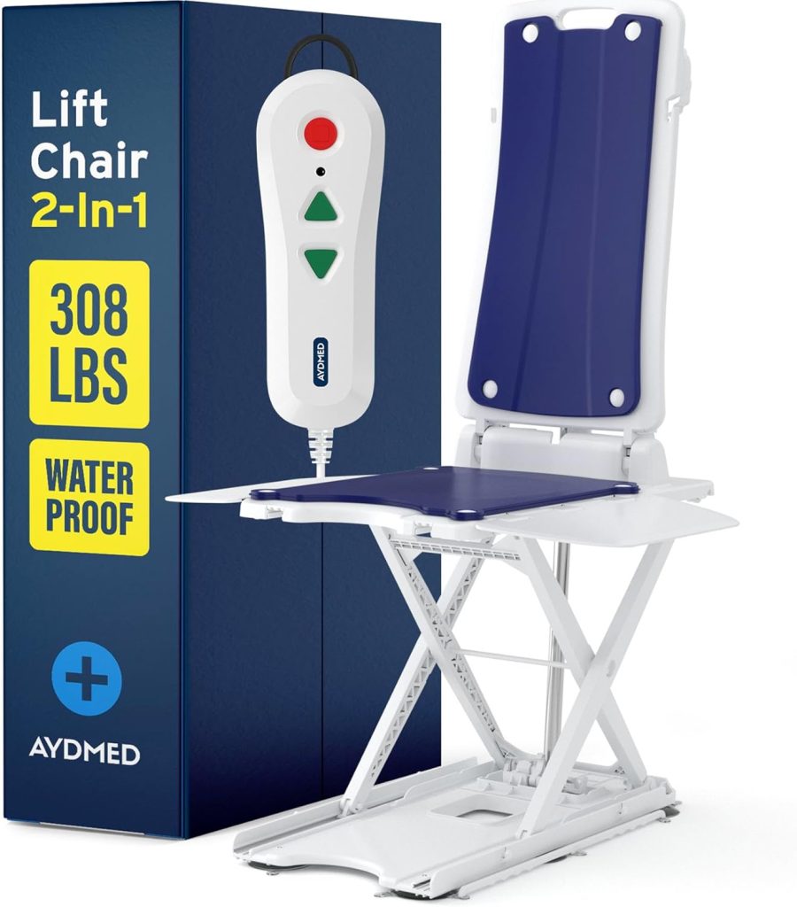 AYDMED 2-in-1 Lift Chair | Portable Cordless Rechargeable Electric Floor  Bath Chair Lift | Strong  Secure Engineering | Advanced Lifting Power with 308 lbs Lift Capacity | Waterproof  Dustproof