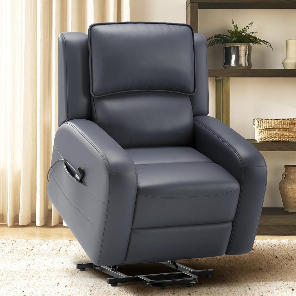 COLAMY Power Lift Recliner Chair for Elderly – Electric Leather Recliner with Remote Control, Ergonomic Backrest, Spacious Seat, Side Pocket 2-Button Operation, 300lbs Capacity (Grey) COLAMY Power Lift Recliner Chair for Elderly – Electric Leather Recliner with Remote Control, Ergonomic Backrest, Spacious Seat, Side Pocket 2-Button Operation, 300lbs Capacity (Grey)