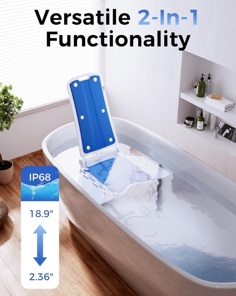 Electric Chair Lift - Floor Lift for Elderly Falls, Support Up to 308 LB, IPX8 Waterproof Chair Lift, Foldable  Wireless Rechargeable Design, Quick-Rise Assist for Elderly  Disabled
