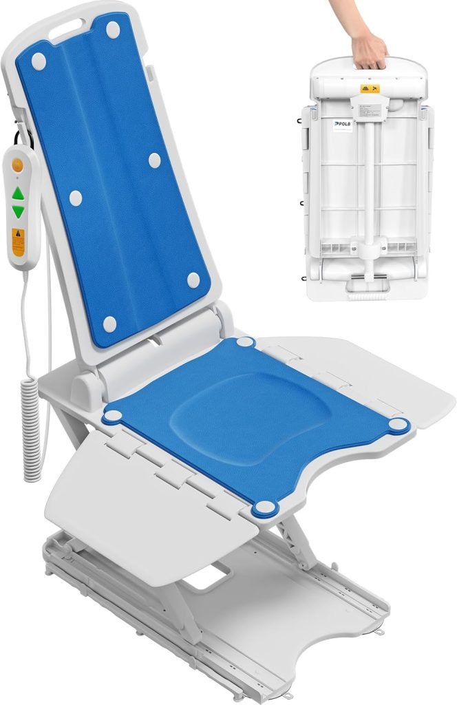 Electric Chair Lift - Floor Lift for Elderly Falls, Support Up to 308 LB, IPX8 Waterproof Chair Lift, Foldable  Wireless Rechargeable Design, Quick-Rise Assist for Elderly  Disabled