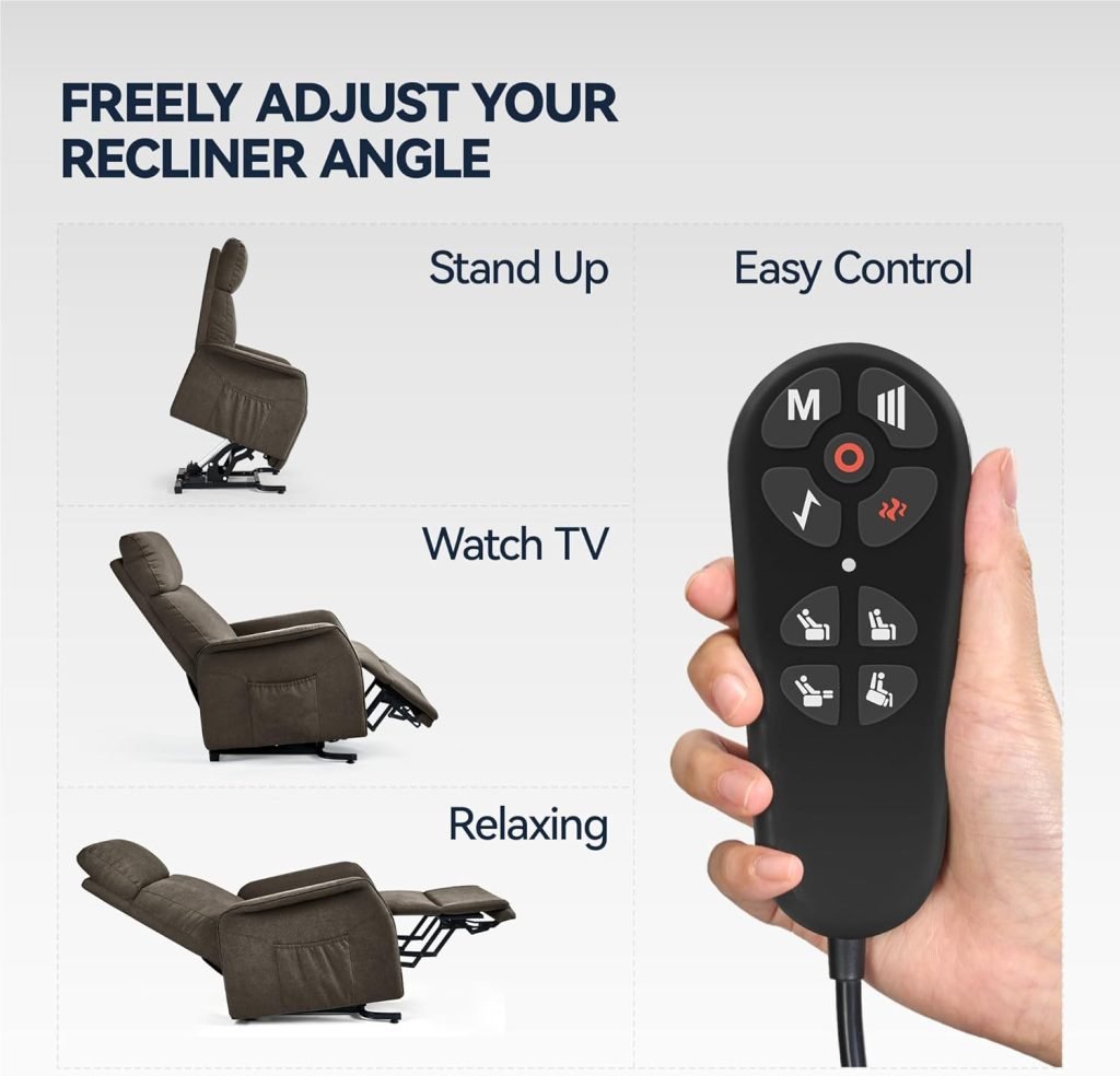 Large Power Lift Recliner Chair with Massage and Heat for Elderly, Electric Recliner Chairs for Adults with Side Pocket Remote Control, Infinite Position, Fabric (Dark Grey) Large Power Lift Recliner Chair with Massage and Heat for Elderly, Electric Recliner Chairs for Adults with Side Pocket Remote Control, Infinite Position, Fabric (Dark Grey)