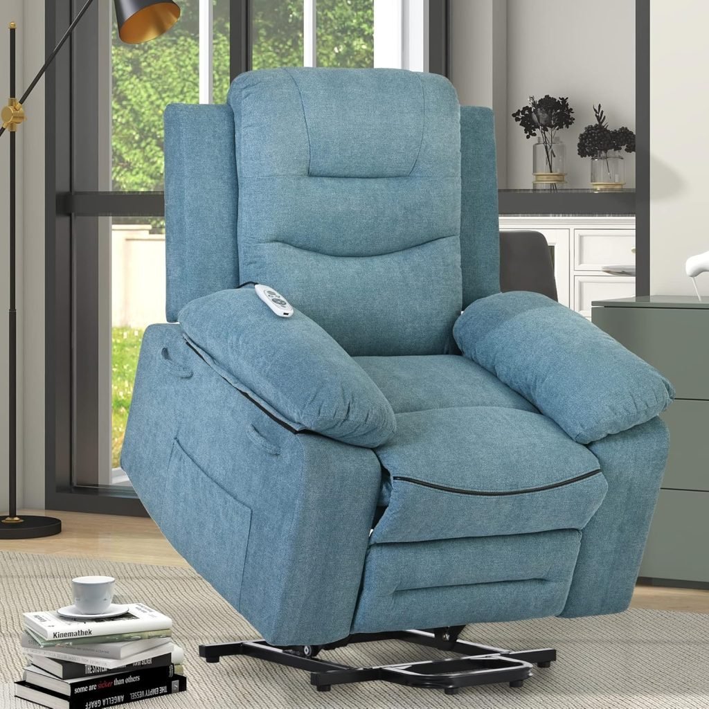 Merax Massage Recliner,Power Lift Chair for Elderly with Adjustable Massage and Heating Function,Recliner Chair with Infinite Position and Side Pocket for Living Room,Blue Merax Massage Recliner,Power Lift Chair for Elderly with Adjustable Massage and Heating Function,Recliner Chair with Infinite Position and Side Pocket for Living Room,Blue
