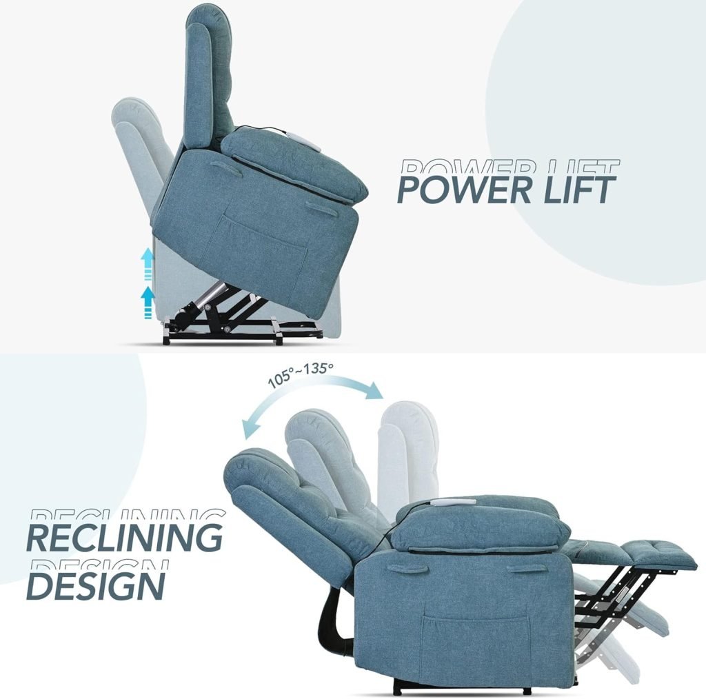Merax Massage Recliner,Power Lift Chair for Elderly with Adjustable Massage and Heating Function,Recliner Chair with Infinite Position and Side Pocket for Living Room,Blue Merax Massage Recliner,Power Lift Chair for Elderly with Adjustable Massage and Heating Function,Recliner Chair with Infinite Position and Side Pocket for Living Room,Blue