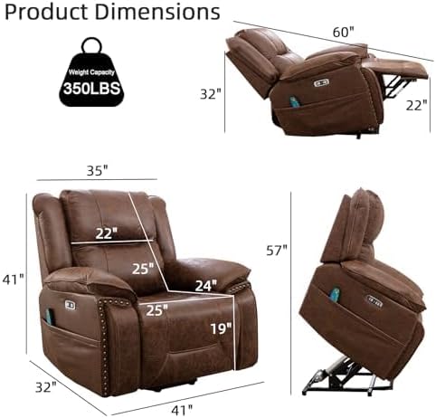 Phoenix Home Dual Motor Power Lift Chair for Elderly, Lift Chairs with Massage and Heat, Faux Leather Electric Chairs for Adults, Recliner Chair with USB, 2 Concealed Cup Holderss, Chestnut Brown Phoenix Home Dual Motor Power Lift Chair for Elderly, Lift Chairs with Massage and Heat, Faux Leather Electric Chairs for Adults, Recliner Chair with USB, 2 Concealed Cup Holderss, Chestnut Brown