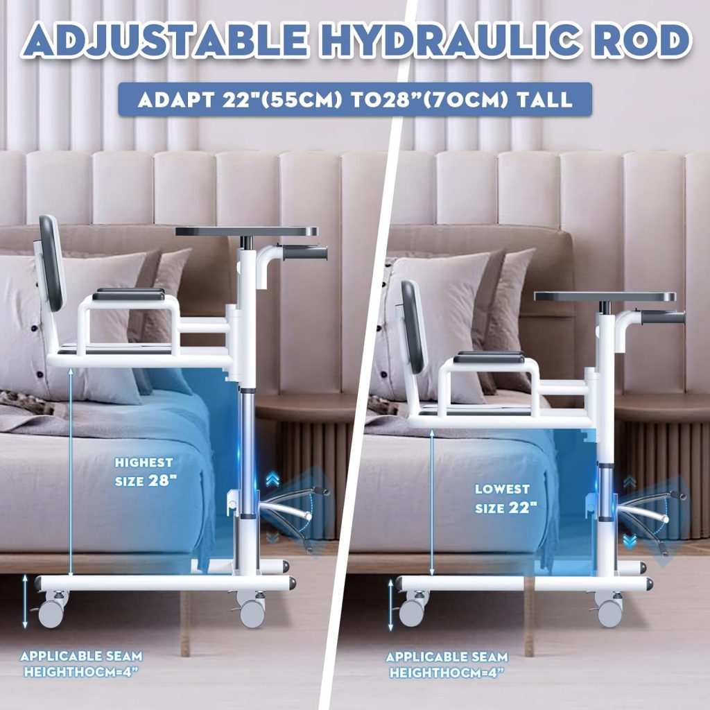 Patient Lift Transfer Chair, 5 in 1 Patient Lift Chair with 180°Split Seat, Height Adjustable Patient Transfer Chair with 4 Casters for Home Seniors Elderly Handicapped,XXL Patient Lift Transfer Chair, 5 in 1 Patient Lift Chair with 180°Split Seat, Height Adjustable Patient Transfer Chair with 4 Casters for Home Seniors Elderly Handicapped,XXL