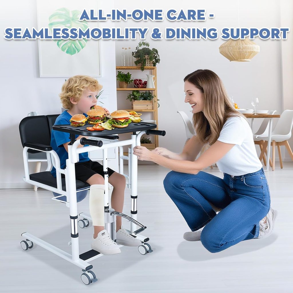 Patient Lift Transfer Chair, 5 in 1 Patient Lift Chair with 180°Split Seat, Height Adjustable Patient Transfer Chair with 4 Casters for Home Seniors Elderly Handicapped,XXL Patient Lift Transfer Chair, 5 in 1 Patient Lift Chair with 180°Split Seat, Height Adjustable Patient Transfer Chair with 4 Casters for Home Seniors Elderly Handicapped,XXL