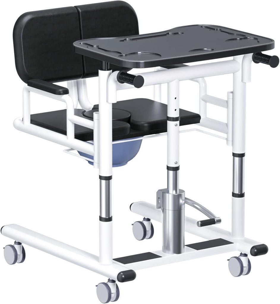 Patient Lift Transfer Chair, 5 in 1 Patient Lift Chair with 180°Split Seat, Height Adjustable Patient Transfer Chair with 4 Casters for Home Seniors Elderly Handicapped,XXL Patient Lift Transfer Chair, 5 in 1 Patient Lift Chair with 180°Split Seat, Height Adjustable Patient Transfer Chair with 4 Casters for Home Seniors Elderly Handicapped,XXL