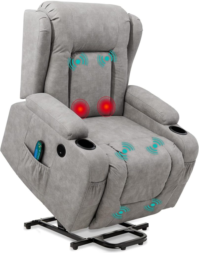 Best Choice Products PU Leather Electric Power Lift Chair, Recliner Massage Chair, Adjustable Furniture for Back, Legs w/ 3 Positions, USB Port, Heat, Cupholders, Easy-to-Reach Side Button - Black