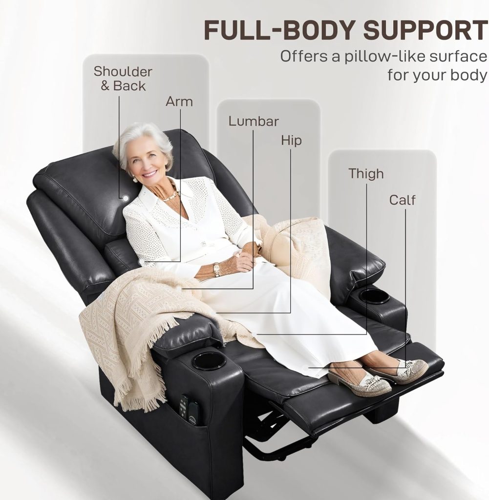 HOMCOM Power Lift Recliner Chair for Elderly, Wide Faux Leather Lift Chair with Vibration Massage and Heat, Overstuffed Reclining Single Sofa with Remote, USB Port, Side Pockets, Black HOMCOM Power Lift Recliner Chair for Elderly, Wide Faux Leather Lift Chair with Vibration Massage and Heat, Overstuffed Reclining Single Sofa with Remote, USB Port, Side Pockets, Black