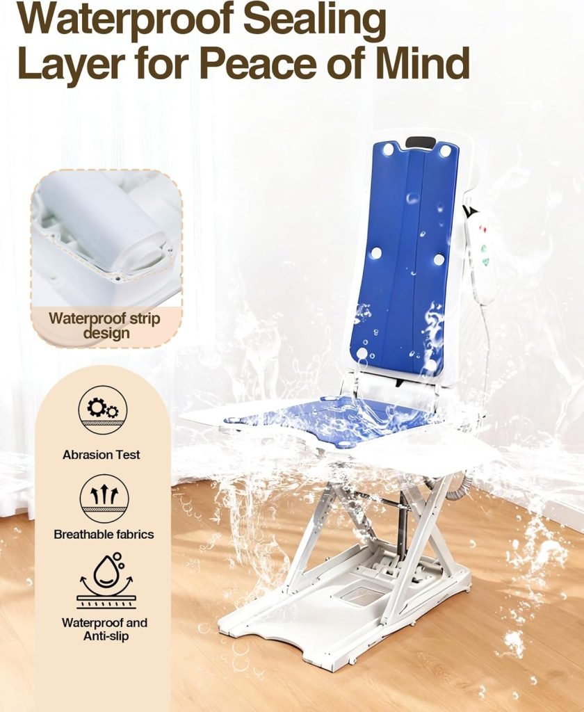 Electric Chair Lift - Lift Elderly from Floor, IPX8 Waterproof Chair Lift with Remote Control, Support Up to 300 LBS, for Elderly  Disabled Fall Assist Device Assistance