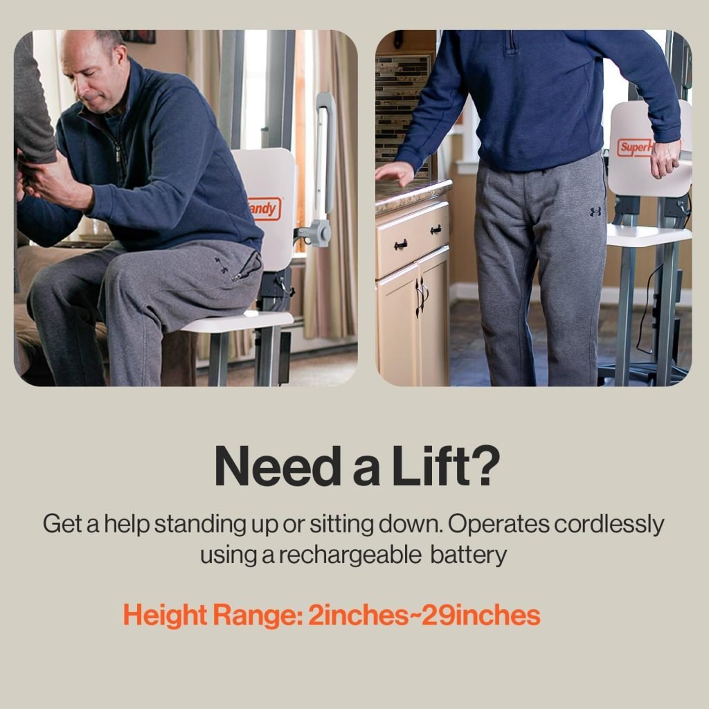 SuperHandy GoRise Electric Floor to Stand Lift – 500 Lbs Capacity, Standing Assistance, Portable, Adjustable, Ergonomic, Easy Storage, Patent Pending (FS (Floor Lift)) SuperHandy GoRise Electric Floor to Stand Lift – 500 Lbs Capacity, Standing Assistance, Portable, Adjustable, Ergonomic, Easy Storage, Patent Pending (FS (Floor Lift))