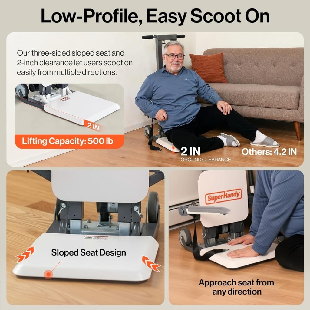 SuperHandy GoRise Electric Floor to Stand Lift – 500 Lbs Capacity, Standing Assistance, Portable, Adjustable, Ergonomic, Easy Storage, Patent Pending (FS (Floor Lift)) SuperHandy GoRise Electric Floor to Stand Lift – 500 Lbs Capacity, Standing Assistance, Portable, Adjustable, Ergonomic, Easy Storage, Patent Pending (FS (Floor Lift))