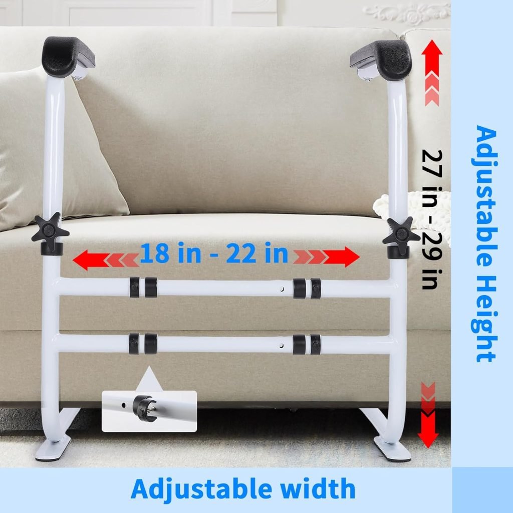 Adjustable Stand Assist for Couch, Chair Assist for Elderly, Chair Lift Assist Devices for Seniors, Safety Stand up Rail,White
