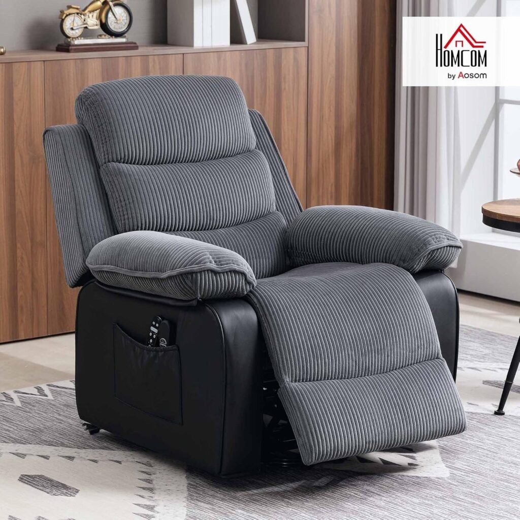 HOMCOM Power Lift Recliner Chair for Elderly with Massage and Heat, Electric Lift Chair, Patchwork Design Massage Chair Recliner with Remote Controllers, USB Port and Side Pockets, Gray