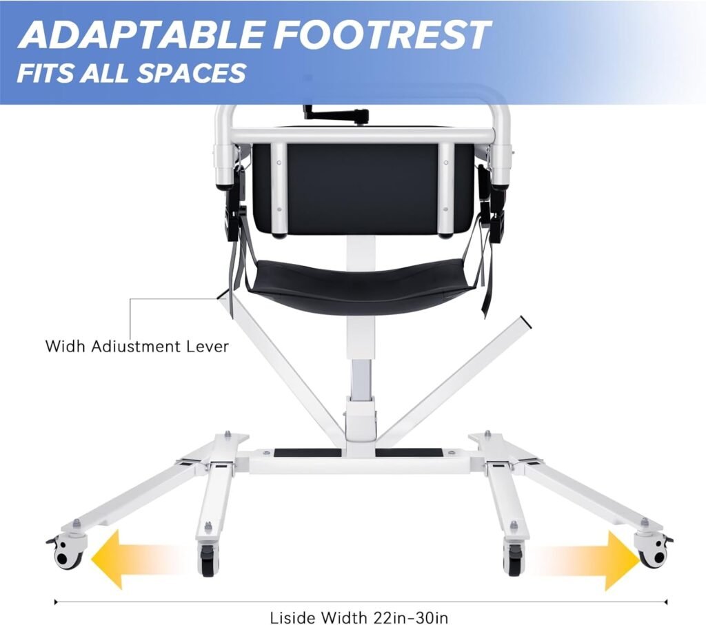4 in Patient Hydraulic Lift Transfer Chair, 180° Split Seat Commode Wheelchair, Height Adjustable, lb Capacity Patient Transfer Chair for Elderly, Home Transfer Chairs for Seniors Handicapped